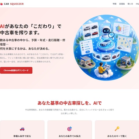 CAR SQUEEZER｜中古車をAI採点Chrome拡張