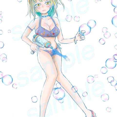 立ち絵ラフ画例
