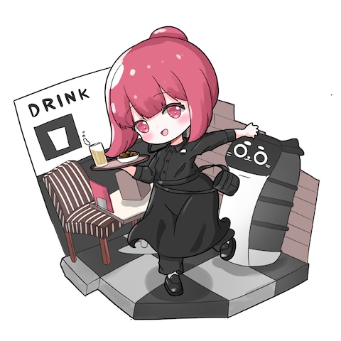 ミニチュア背景付きイラスト