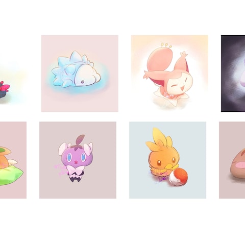 Xにあげたポケイラストまとめ（パステル）
