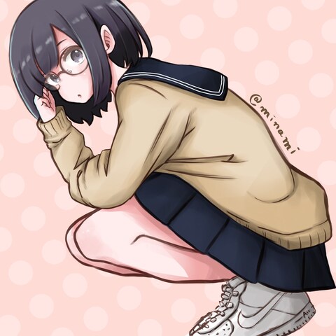 メガネ女子イラスト