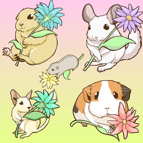 一輪のお花とげっしーず