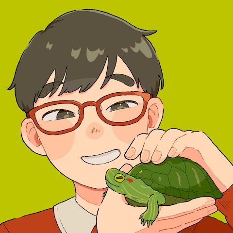 カメと少年