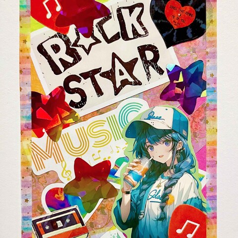 ロックな女の子のコラージュ