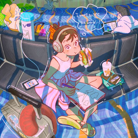 旅をモチーフにしたオリジナルイラスト