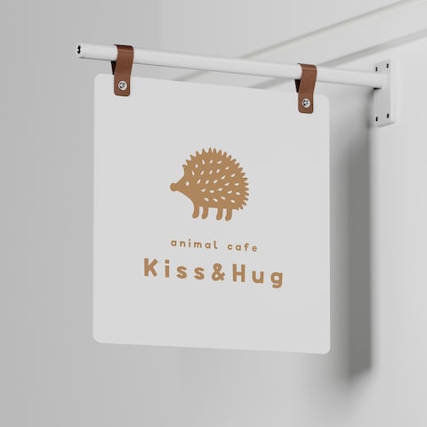 「Kiss&Hug」アニマルカフェ店舗様のロゴ制作