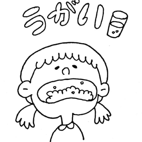 コロナ対策用イラスト「うがい」