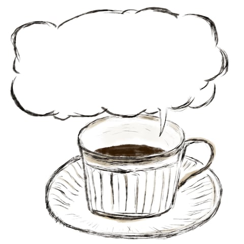 コーヒーカップとソーサーの一言メモフレーム