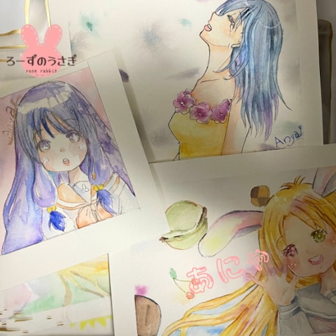 【YouTube動画用】ふわかわ水彩イラストたち