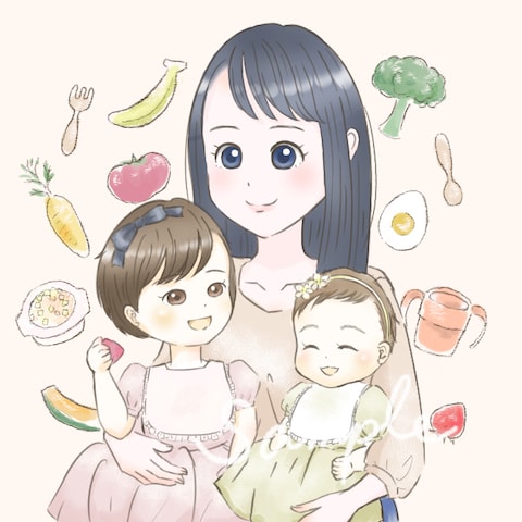 家族とお野菜のかわいいアイコン