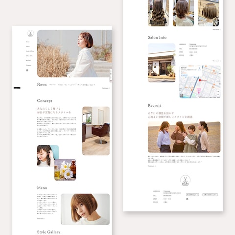 ヘアサロンサイト　デザイン・STUDIO構築