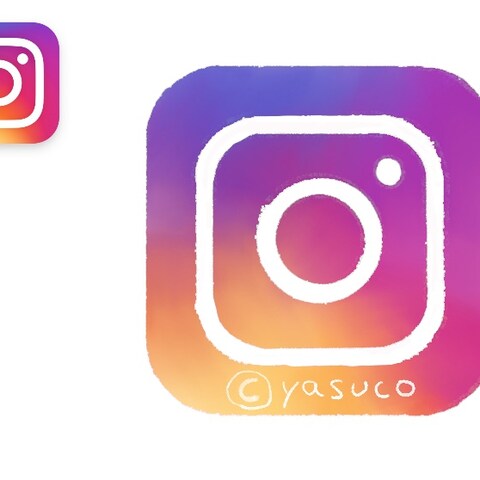 Instagram（インスタグラム）のアプリ画像をイラストに