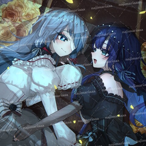 VTuber勿忘草幽冥様2周年記念/ゆめはくペア衣装イラスト