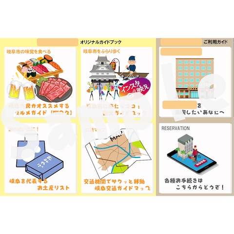 観光ガイドのサンプルのリッチメニュー