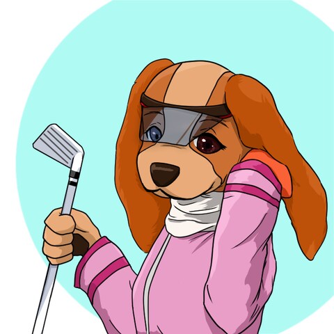 オリジナルアイコンの例　 犬×ゴルフ