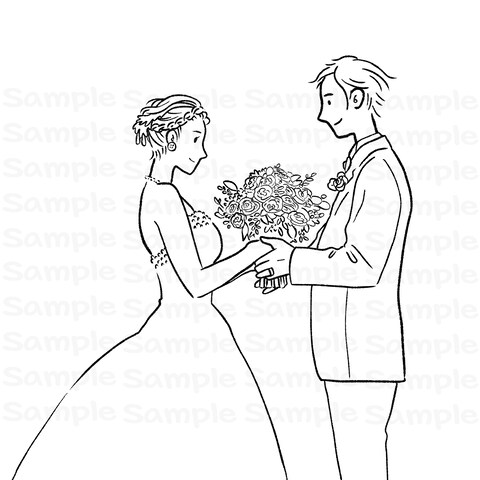 結婚式に使用するご夫婦のイラスト