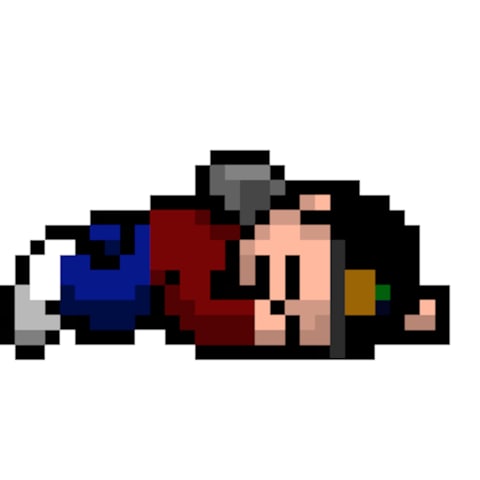 ドット絵でファミコンキャラ風の落ち込んでる人