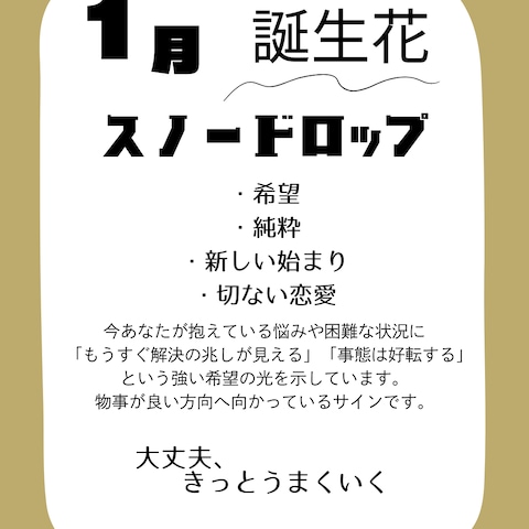 洗練された世界観で魅せる誕生花SNS画像【1月メッセージ】