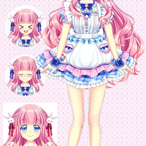 兎めろ子様Vtuberデザイン・Live2D用パーツ分け