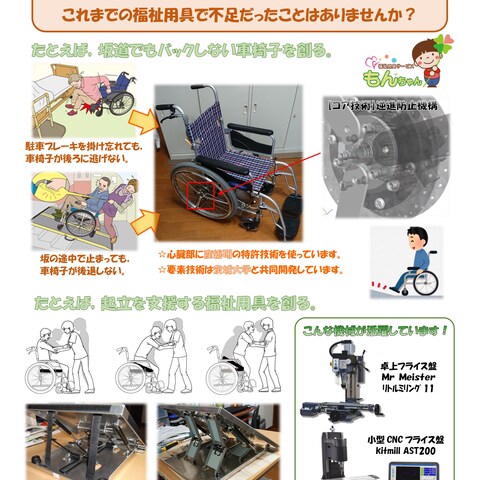 産業技術総合研究所の技術移転による新型車椅子の開発