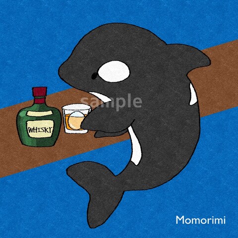 シャチのアイコンイラスト