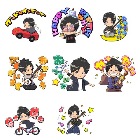個人様アニメ風イラストラインスタンプ制作
