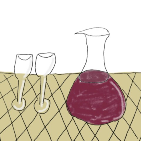 ワインとグラス