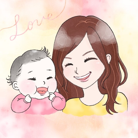 親子の似顔絵