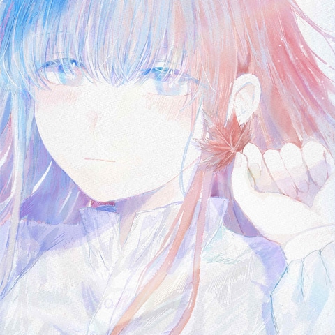 創作イラスト「青を彩る」