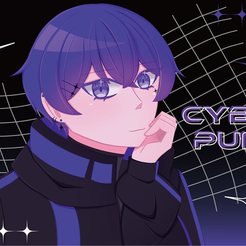 ポストカード用 CyberPunk Violet