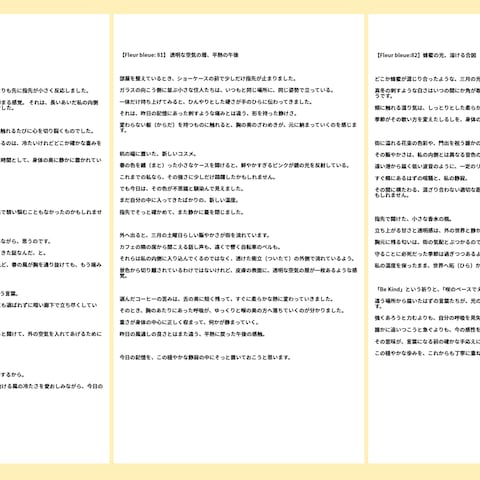 連載エッセイ『Fleur bleue 』（プランA）⑦