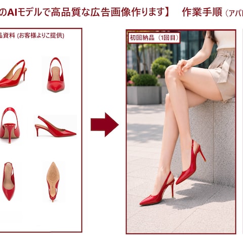 広告画像作成サービス 作業手順(アパレル・パンプス)