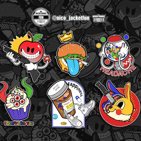 作品「オリジナルステッカー用デザイン」