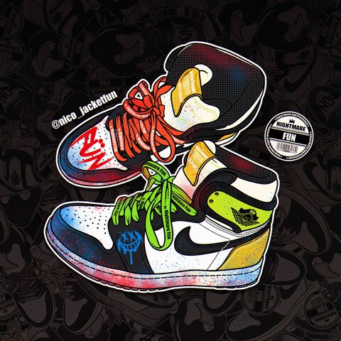作品「NIKEAIR JORDAN1ファンアート」