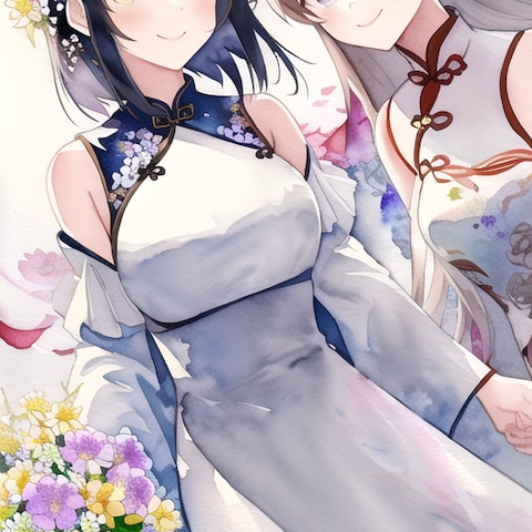 中国の方からご依頼を受けた際に作成したチャイナ服の女性です！