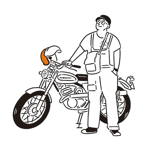 バイクを愛するお父さん
