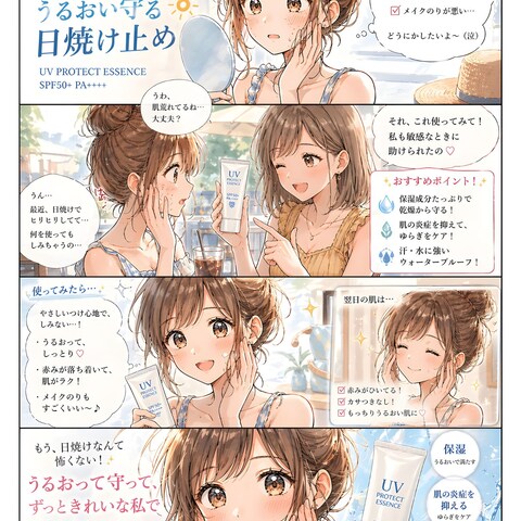 広告漫画|日焼け止めPR