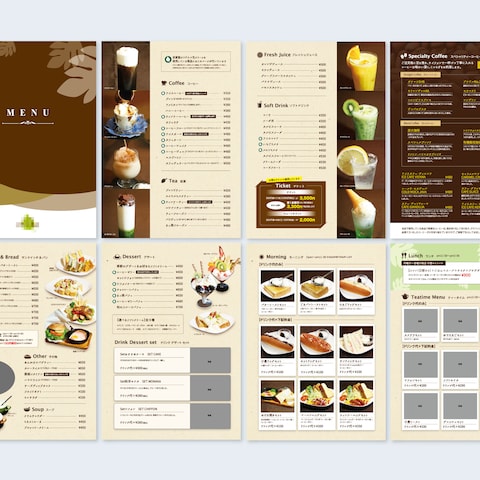 カフェのメニュー表デザイン