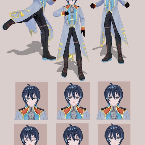 自作RPGの主人公3Dモデル