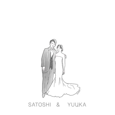 友人のウエディングイラスト（Yuuka&Satoshi）