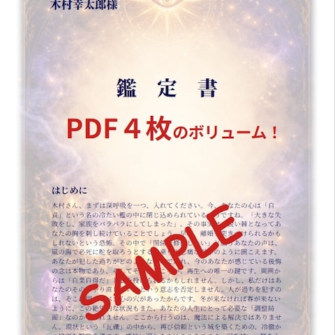 鑑定書イメージ（表紙）