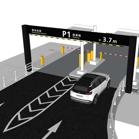 駐車場入口周りのデザイン検討用3D