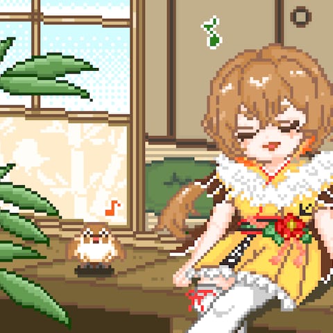 ドット絵アニメーションの配信待機画面