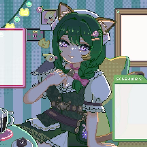 ドット絵アニメーションの配信待機画面