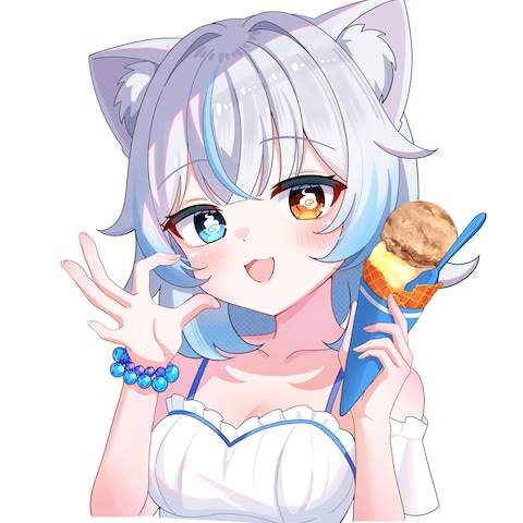Vtuber【あもじょシロ様】水着イラスト