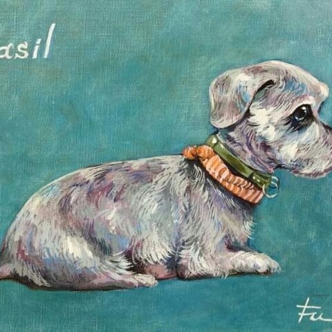 ペット（犬）（キャンバス画）