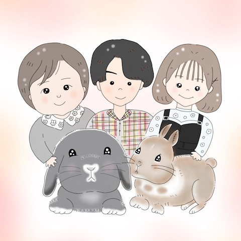 家族・うさぎ アイコン(1枚絵)