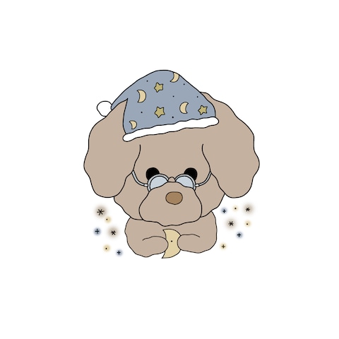 子ども服のロゴ　犬　くすみカラー