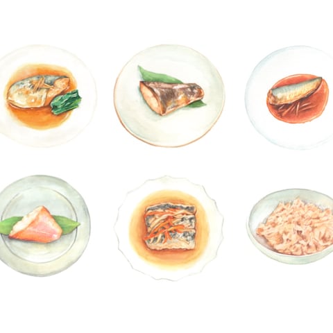 お魚料理のイラスト