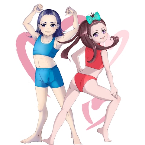 体操を習っているお子様をアニメ風に変更させていただきました。
